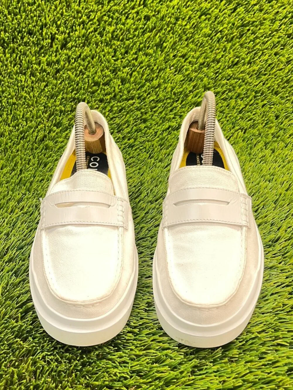Cole Haan Grandpro Rally Womens‎ Size 8.5B White Casual Flats Shoes Slip On